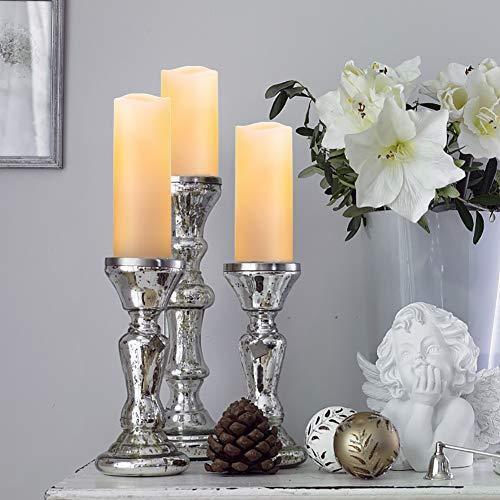 Homemory Flameless Battery Operated Candles Set of 6(D2.2"x H 5" 6" 7" 8"), Ivory Real Wax Pillar LED Candles with Remote Timer, Amber Yellow Flickering Flameless Candles for Home Decoration