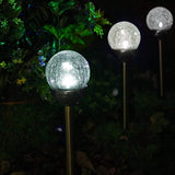 SET OF 6 Crackle Glass Globe Color-Changing LED & White LED Solar Path Lights by SOLAscape