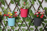 Truedays 4''-10 Pack Metal Iron Flower Pot Vase Wall Fence Hanging Balcony Garden Patio Planter Home Decor
