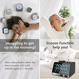 SAPE Alarm Clock for Bedrooms with Dual Alarm, Snooze, Bluetooth Speaker, FM Radio, AUX TF Card Play, Dual USB Charger Port, Temperature Function