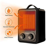 Portable Space Heater,1500W Fast Heat Ceramic Space Heater for Office Small Room Desk, Electric Space Heater with Multi Thermostat, Overheat & Tip-Over Protection, Hot Cool Fan Heater for Indoor Use