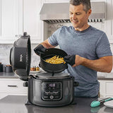 Ninja Foodi 1400-Watt Multi Cooker, Pressure Cooker, Steamer & Air Fryer w/ TenderCrisp Technology, Pressure & Crisping Lid, 6.5 Qt Pot (OP301), Black/Gray