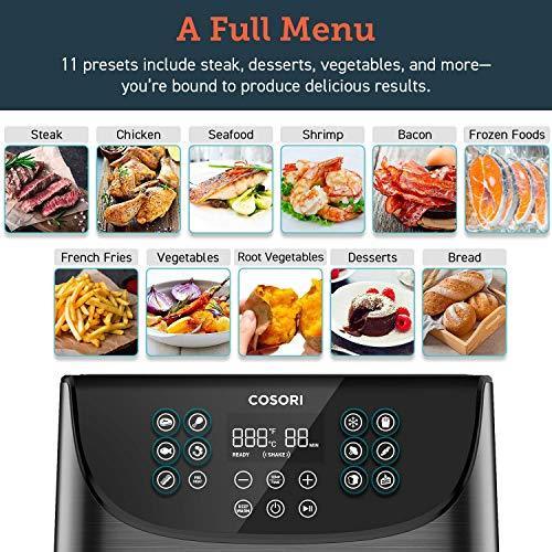 COSORI Air Fryer,Max XL 5.8 Quart,1700-Watt Electric Hot Air Fryers Oven & Oilless Cooker for Roasting,LED Digital Touchscreen with 11 Presets,Nonstick Basket,ETL Listed(100 Recipes)