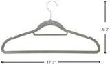 Relentless Group 50-Pack Non-Slip Sturdy Velvet Hangers with Accessory Bar. Ultra-Thin and Space Saving (Grey)