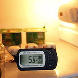 Refrigerator Fridge Thermometer Digital Freezer Room Thermometer Waterproof, Max/Min Record Function with Large LCD Display (2 Pack of White)