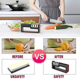 Kitchen Knife Sharpener, 3-Stage Knife Sharpening Tool Helps Repair, Restore and Polish Blades - Reveal a Razor-sharp Blade, (Cut-Resistant Glove Included)