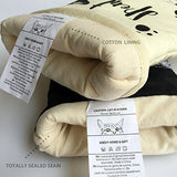 GREVY Oven Mitts Heat Resistant Cooking Glove 100% Cotton Lining 12"(Ivory and Black Cat,Potholder Kitchen Gloves,Set of 2)