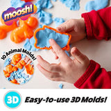 Kids Modeling Clay Molding Putty – Fluffy Floof Like Kinetic Magnetic Sand w/ 10 Animal Molds Accessories, Play Dough Sensory Fidget Girls Boys Toys