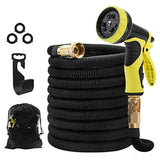 STORUP 50foot Garden Hose Double Latex Core Expandable Water Hose with 3/4" Solid Brass Fittings,Leakproof Water Hose with 9 Function Spray Nozzle,Perfect for Washing Car (Garden Hose)