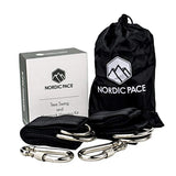 Nordic Pace Waterproof  Tree Swing & Hammock Hanging Kit Straps with 2 Extra Strong 5 ft Straps, 2 Heavy Duty Snap Carabiners,  Fast & Easy Swing Hanger Installation