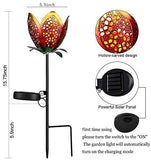 ATHLERIA Garden Solar Lights Outdoors, 2pack Pathway Hollow Flower Stake Lights Waterproof Landscape Led Decorative Light for Patio, Walkways,Courtyard, Path,Yard, Lawn(Warm White)