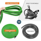 HooSeen Expandable Garden Hose, 50ft Flexible Kink-Free Water Hose with Double Latex Core, 3/4" Solid Nickel Plating Fitting and Shut Off Valve (50FT, Black)