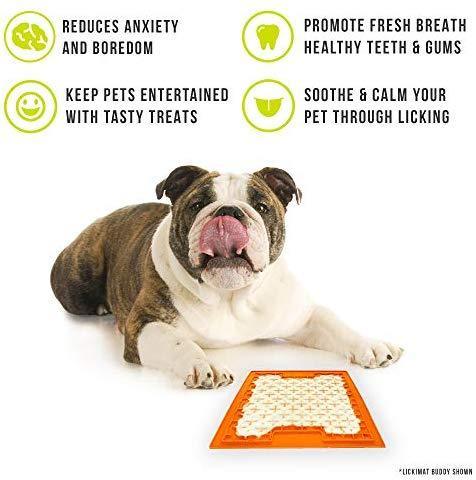 Hyper Pet Lickimat Slow Feeder Dog Mat & Boredom Buster (Perfect For Dog Food, Dog Treats, Yogurt, or Peanut Butter) [Fun Alternative to a Slow Feed Dog Bowl], Available in a Variety of Colors & Sizes