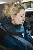 AirComfy Inflatable Neck Travel Pillow - Luxuriously Soft Washable Cover and Compact Packsack with Travel Clip - for Lightweight Support in Airplane, Car, Train, Bus and Home - Gray