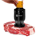 Professional Meat Tenderizer and Marinade Flavor Sauce Injector. This 2-in-1 Infuser uses Sharp Stainless Steel Needles/Syringe and is best for Steak, Chicken, Pork, Lamb, Veal, Roast, Beef