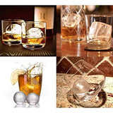 Convallaria Ice Cube Trays Whiskene Combo Mold(Set of 2), Sphere Ice Ball Maker with Lid & Large Square Molds with funnel(included) for Chilling Whiskey, Cocktails and Any Drinks - Reusable & BPA Free