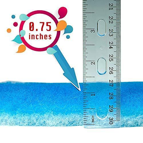 Koral Filters Aquarium Filter Pad Media Roll - Dye-Free and Blue Bonded - Cut to Fit - Durable - Fish and Reef Aquarium Compatible - Clean Water