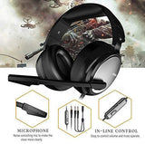 Gaming Headset for PS4, Xbox One, PC, Professional 50mm Driver, 3.5mm Surround Stereo Game Headphones with Noise Cancelling Mic & Volume Control