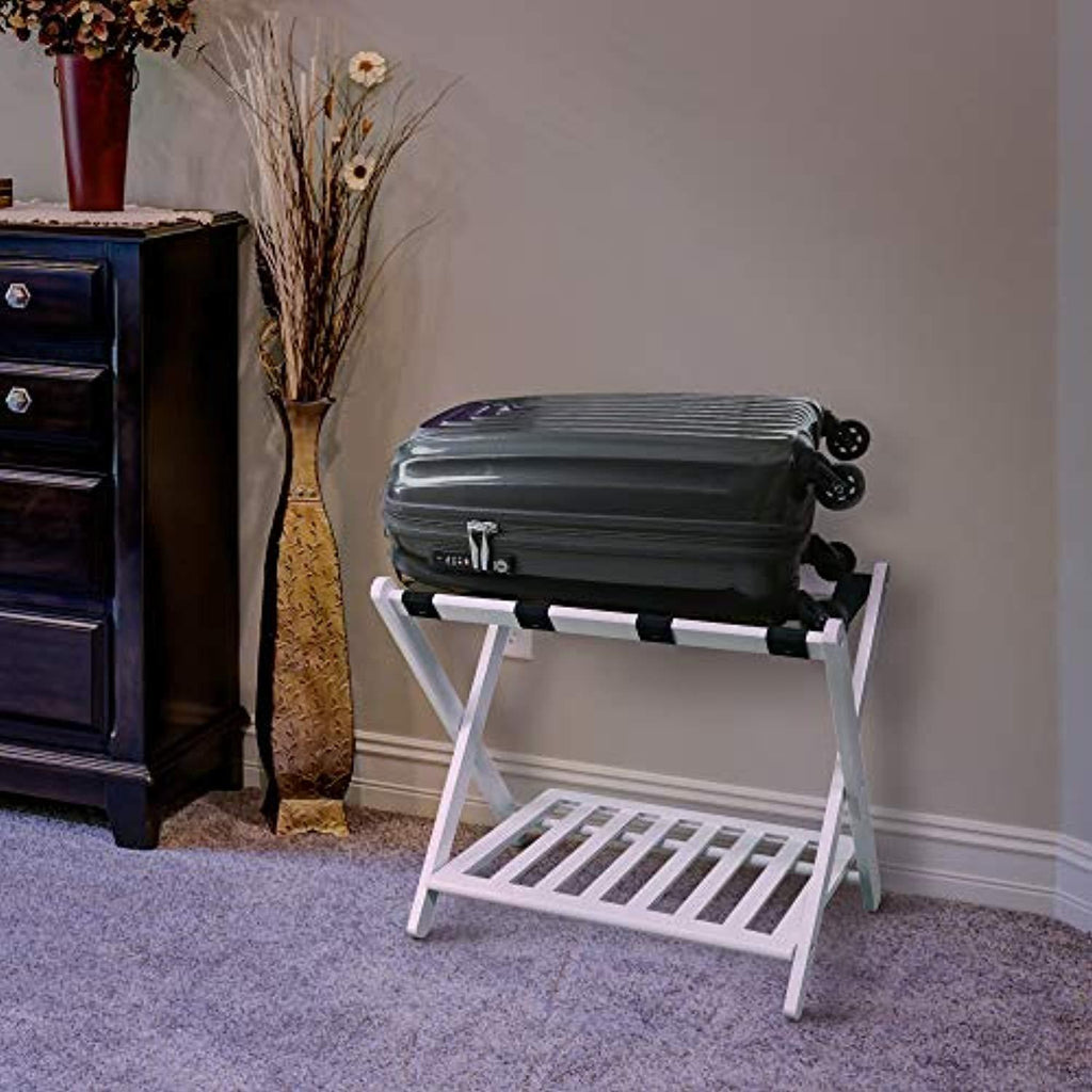 Casual Home 102-21 Shelf- White Luggage Rack