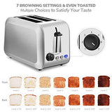 2 Slice Toaster, CUSIBOX Extra Wide Slots Stainless Steel Toaster with 7 Bread Browning Settings, REHEAT/DEFROST/CANCEL Function, 750W