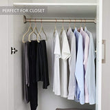 MIZGI Premium Velvet Hangers (Pack of 50) Heavyduty - Non Slip - Velvet Suit Hangers Ivory - Copper/Rose Gold Hooks,Space Saving Clothes Hangers