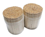 Makerstep Ornate Wooden Toothpicks - 1000 Pieces Cocktail + Sturdy Safe Large Round Storage Box + 2 Packs of 500 Party Appetizer Olive Barbecue Fruit Teeth Cleaning Art Crafts
