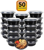 50-Pack meal prep Plastic Microwavable Food Containers for meal prepping bowls with Lids (28 oz.) Black Reusable Storage Lunch Boxes -BPA-Free Food Grade -Freezer & Dishwasher Safe. - HIGH QUALITY