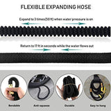 Garden Hose, Lightweight Expandable Water Hose Set, Outdoor Expanding Flexible Double Latex Core Yard Hose with 3/4 Solid Brass Fitting, 9 Functions Spray Nozzle and Hanger