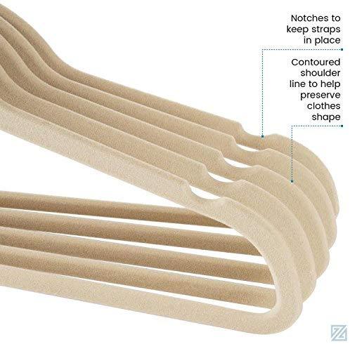 Non-Slip Velvet Hangers - Suit Hangers (50-pack) Ultra Thin Space Saving 360 Degree Swivel Hook Strong by ZOBER