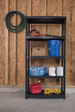 Keter 5-Shelf Heavy Duty Utility Plastic Freestanding Ventilated Shelving Unit, Black