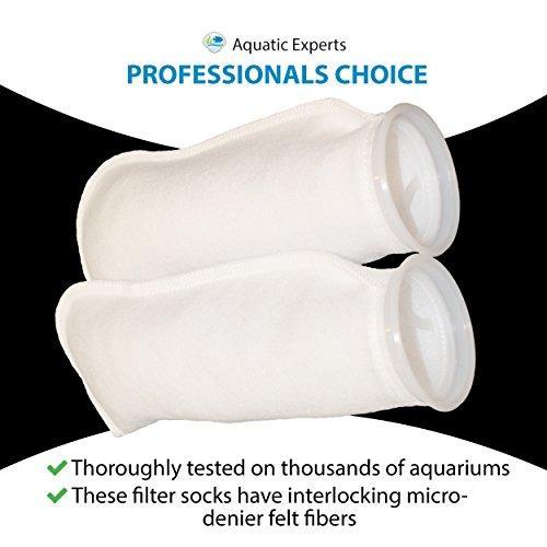 Filter Socks 200 Micron - 4 Inch Ring by 14 Inch Long – 2 pack- LONG - Aquarium Felt Filter Bags - Custom Made In The USA For Aquatic Experts