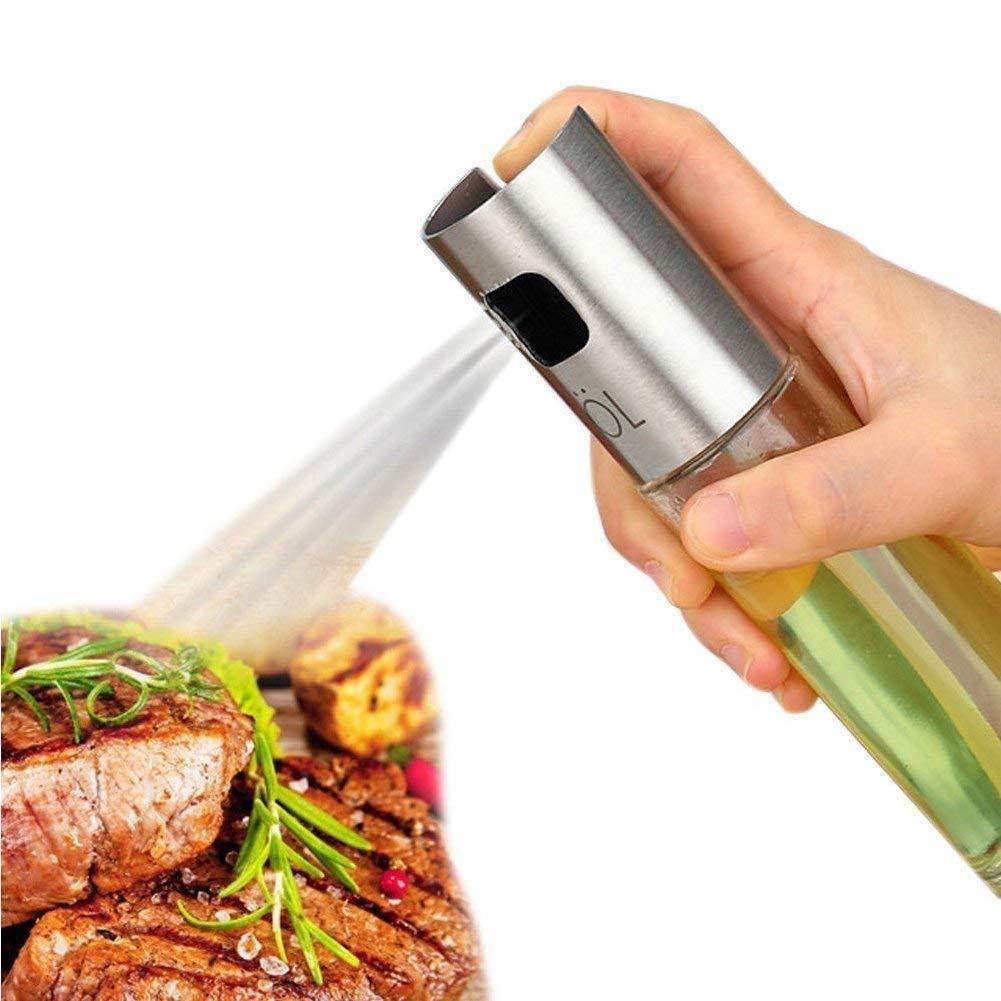 Oil Sprayer for Cooking, Sprayer Glass Bottle Vinegar Bottle Oil Dispenser with Brush Stainless Steel for BBQ/Cooking/Frying/Salad/Baking