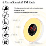 LBell Wake Up Light Alarm Clock, [2018 Upgraded] Digital Alarm Clock with Sunrise Simulation, 7 Colors Night Light, 6 Nature Sounds, FM Radio for Bedrooms and Heavy Sleepers