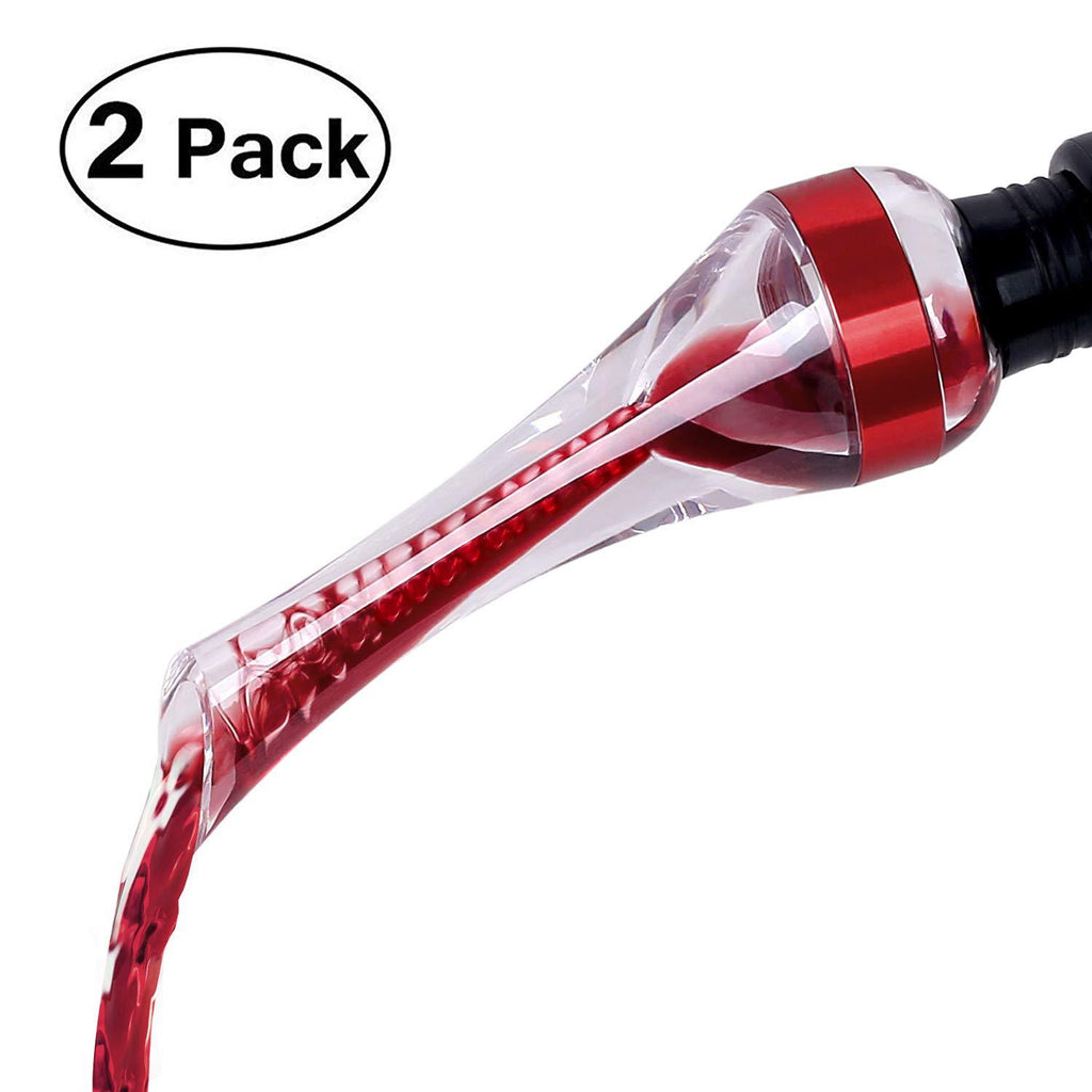 TenTen Labs Wine Aerator Pourer - 2Pack Aerating Pourer - Premium Instant Decanter Spout - No Leaking Pouring Wine Diffuser - FDA Approved Infusion Aerator