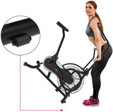 ATIVAFIT Fan Bike Exercise Upright AirBike Indoor Cycling Fitness Bike Stationary Bicycle with Air Resistance System Grey