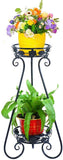 ZGXY Classic Metal 2 Tiers Plant Stand Tall Plant Stand Iron Art Flower Pot Holder Rack Planter Supports Garden & Home