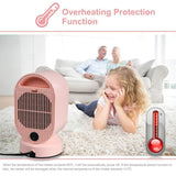 lifeholder Space, Small Ceramic with Over with Over Heating and Tip Over Protection, Personal Electric Auto Rotary Emit Warm and Natural Wind, Portable Heater for Bedroom, Office,