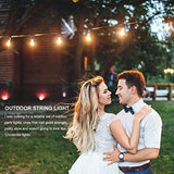 2 Pack Outdoor String Lights with 16 Dimmable Edison Vintage Bulbs, UL Listed Heavy-Duty Decorative Café Patio Lights for Bistro Garden