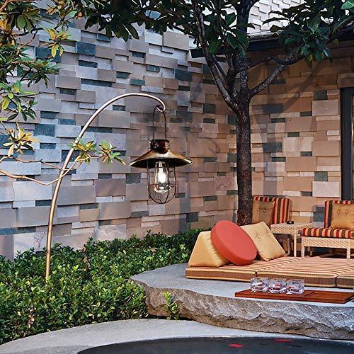Outdoor Hanging Solar Lantern Light Copper Solar Lamp with Warm White fliament Bulbs for Garden Yard Pathway