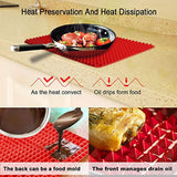 Silicone Baking Mat, 2 Pcs Holoko Non-stick Cooking Mats, Oil Drain and Pyramid Design for Turkey,Pizza and Cookie Sheet - 16" x 11.5"