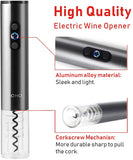 FOHO Electric Wine Opener, 6 in 1 Cordless Automatic Corkscrew Set, Gift Box contains Air Pressure Wine Opener, Foil Cutter