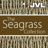 JVL Natural Round Seagrass Waste Paper Basket Bin, 28 x 25 cm