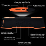 ZoeeTree Portable Wireless Bluetooth Speaker, IP65 Waterproof Outdoor Speakers 4.0 with 12-Hour Playtime, Built-in Mic,Deep bass and Loud Stereo Sound,Black and Orange
