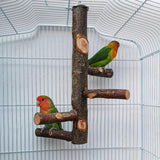 kathson Bird Perch Natural Apple Wood Stand Toy Branch Paw Grinding Standing Climbing Toy Cage Accessories for Small and Medium Parrots,Parakeets,Lovebirds,African Grey,Cockatiels