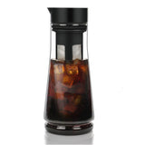 KORSMALL Cold Brew Maker and Tea Infuser, 1.5L/50oz Premium Glass Pitcher with Lid Removable and Reusable Filter Perfect for Hot or Iced Coffee, 1.5L / 50oz, black clear