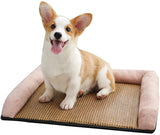 Nest 9 Four Seasons Pink Pet Dog Bed Pad, Rattan Seats Mat Nest for Small and Medium Dogs - Wear-Resistant Waterproof