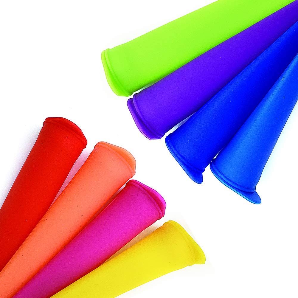 GOGING Silicone Popsicle Molds, Colorful Ice Pop Mold with Lids for Ice Cream Make DIY Summer Frozen Ice Cream Mold Kitchen Tools, Pack of 8