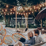 2 Pack Outdoor String Lights with 16 Dimmable Edison Vintage Bulbs, UL Listed Heavy-Duty Decorative Café Patio Lights for Bistro Garden