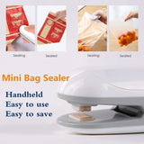 GOGING Mini Bag Sealer, 2 in 1 Heat Sealer and Cutter, Portable Bag Resealer Sealer Heat Vacuum Sealers for Plastic Bags Food Storage Snack Fresh Bag Sealer (Battery Not Included)