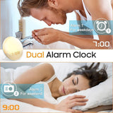 Wake Up Light, Cshidworld Sunrise Alarm Clock 7 Colored Sunrise Simulation & Sleep Aid Feature, Dual Digital LED Alarm Clock with FM Radio, 7 Natural Sound and Snooze for Kids Adults Bedrooms by Cshidworld
